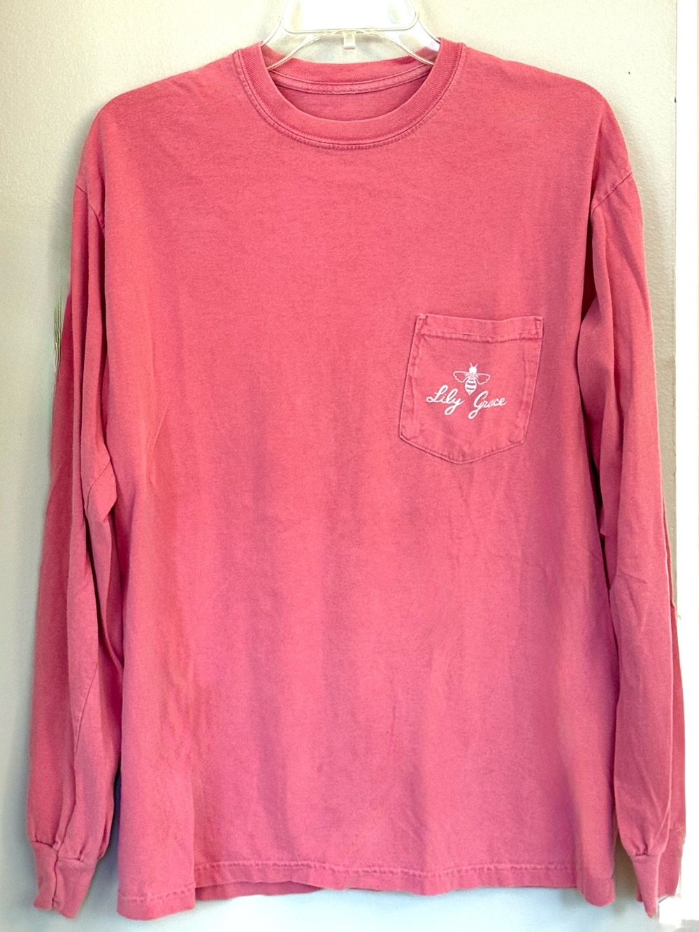 Lily Grace Blush Pink Women’s M LS Cotton Comfort Colors Southern T-shirt Top